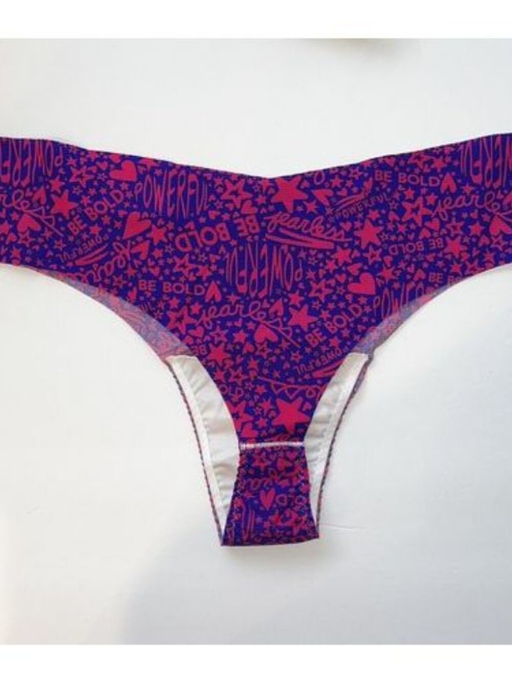 SPANX Vibrant Purple Thong with Pink Graphics - Picture 5 of 10